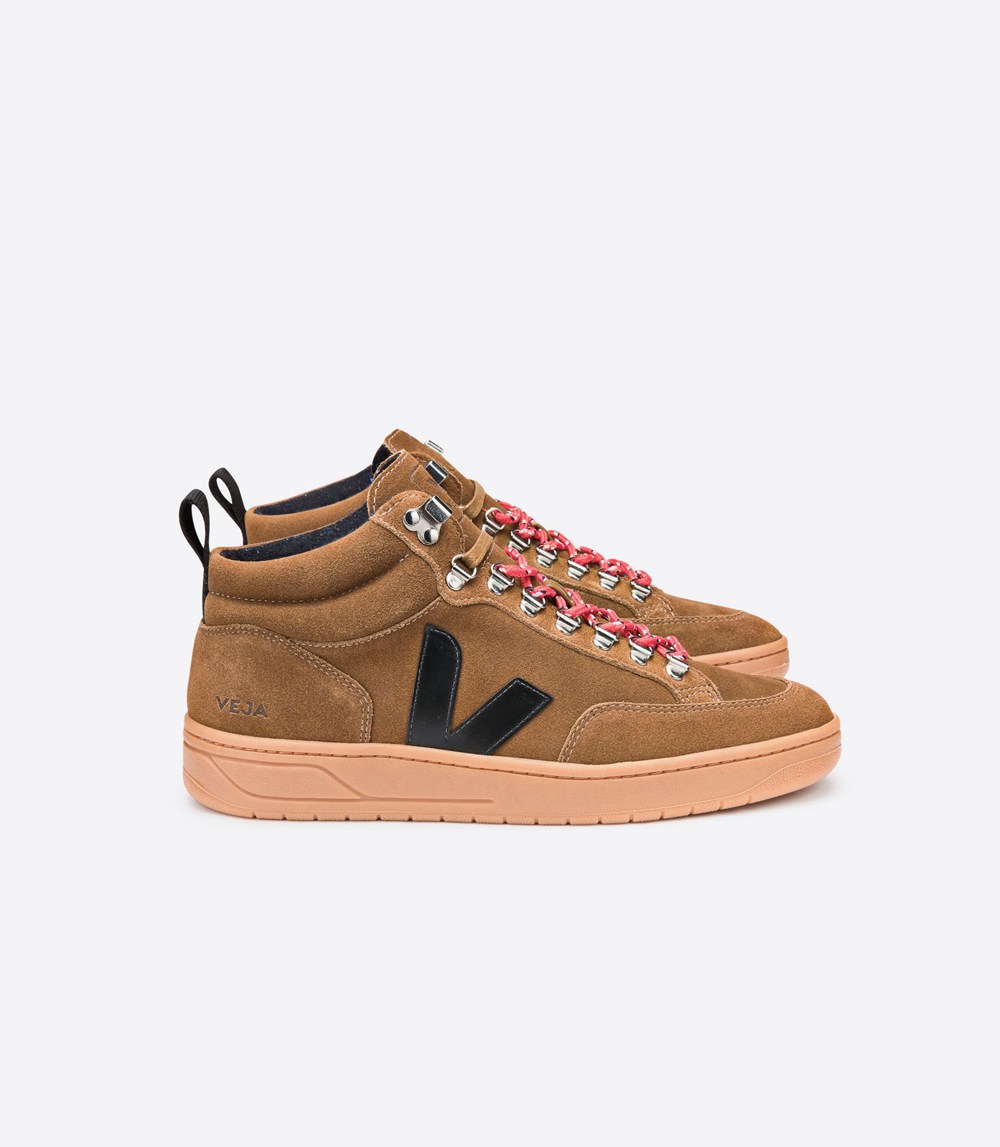 Veja Trainers Mens Brown/Black - Roraima Bastille Suede - GZQH-06439